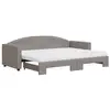 Image de Vidaxl lit de jour avec gigogne et matelas taupe 80x200 cm tissu