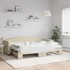 Image de Lit De Jour Avec Gigogne Et Matelas Crème 80x200 Cm Tissu Vidaxl