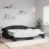Image de Lit De Jour Avec Gigogne Et Matelas Noir 90x200 Cm Tissu Vidaxl