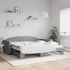 Image de Lit De Jour Avec Gigogne Et Matelas Gris Clair 100x200 Cm Tissu Vidaxl