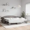 Image de Lit De Jour Avec Gigogne Et Matelas Taupe 100x200 Cm Tissu Vidaxl