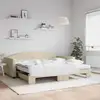 Image de Lit De Jour Avec Gigogne Et Matelas Crème 100x200 Cm Tissu Vidaxl
