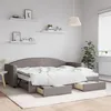 Image de Lit De Jour Avec Gigogne Et Tiroirs Sans Matelas Taupe 80x200cm Vidaxl