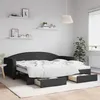 Image de Lit De Jour Avec Gigogne Et Tiroirs Sans Matelas Noir 90x200 Cm Vidaxl
