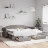 Image de Lit De Jour Avec Gigogne Et Tiroirs Taupe 80x200 Cm Tissu Vidaxl
