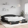 Image de Lit De Jour Avec Gigogne Et Tiroirs Noir 90x200 Cm Tissu Vidaxl
