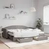 Image de Lit De Jour Avec Gigogne Et Tiroirs Taupe 90x200 Cm Tissu Vidaxl
