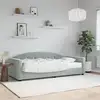 Image de Lit De Jour Avec Matelas Gris Clair 90x200 Cm Velours Vidaxl