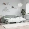 Image de Lit De Jour Avec Gigogne Sans Matelas Gris Clair 80x200 Cm Vidaxl