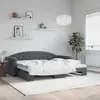 Image de Lit De Jour Avec Gigogne Sans Matelas Gris Foncé 90x200 Cm Vidaxl