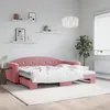 Image de Lit De Jour Avec Gigogne Sans Matelas Rose 90x200 Cm Vidaxl