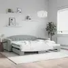 Image de Lit De Jour Avec Gigogne Sans Matelas Gris Clair 100x200 Cm Vidaxl