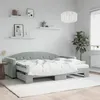 Image de Lit De Jour Avec Gigogne Et Matelas Gris Clair 80x200cm Velours Vidaxl