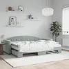 Image de vidaXL Lit de jour avec gigogne et matelas gris clair 80x200cm velours 3197318