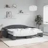 Image de Lit De Jour Avec Gigogne Et Matelas Gris Foncé 80x200cm Velours Vidaxl