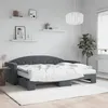Image de vidaXL Lit de jour avec gigogne et matelas gris foncé 80x200cm velours 3197319