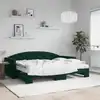 Image de Lit De Jour Avec Gigogne Et Matelas Vert Foncé 80x200cm Velours Vidaxl
