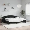 Image de vidaXL Lit de jour avec gigogne et matelas noir 90x200 cm velours 3197329