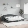 Image de Lit De Jour Avec Gigogne Et Matelas Gris Foncé 90x190cm Velours Vidaxl