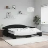 Image de Lit De Jour Avec Gigogne Et Matelas Noir 90x190 Cm Velours Vidaxl