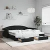 Image de Lit De Jour Avec Gigogne Et Tiroirs Sans Matelas Noir 100x200cm Vidaxl