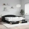 Image de Lit De Jour Avec Gigogne Et Tiroirs Noir 90x200 Cm Velours Vidaxl