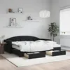 Image de vidaXL Lit de jour avec gigogne et tiroirs noir 90x200 cm velours 3197377