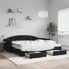 Image de Lit De Jour Avec Gigogne Et Tiroirs Noir 100x200 Cm Velours Vidaxl