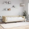 Image de Lit De Jour Avec Matelas Crème 90x200 Cm Tissu Vidaxl