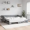 Image de Lit De Jour Avec Gigogne Sans Matelas Gris Clair 100x200 Cm Vidaxl