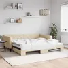 Image de Lit De Jour Avec Lit Gigogne Crème 100x200 Cm Tissu Vidaxl