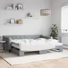 Image de Lit De Jour Avec Gigogne Et Matelas Gris Clair 90x200 Cm Tissu Vidaxl