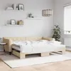 Image de Lit De Jour Avec Gigogne Et Matelas Crème 90x200 Cm Tissu Vidaxl