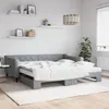 Image de Lit De Jour Avec Gigogne Et Matelas Gris Clair 100x200 Cm Tissu Vidaxl