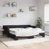 Image de Lit De Jour Avec Gigogne Et Matelas Noir 90x190 Cm Tissu Vidaxl