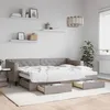 Image de Lit De Jour Avec Gigogne Et Tiroirs Sans Matelas Taupe 80x200cm Vidaxl