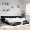 Image de Lit De Jour Avec Gigogne Et Tiroirs Sans Matelas Noir 90x200 Cm Vidaxl