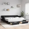 Image de vidaXL Lit de jour avec gigogne et tiroirs sans matelas noir 90x200 cm 3197464