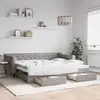 Image de Lit De Jour Avec Gigogne Et Tiroirs Sans Matelas Taupe 90x200cm Vidaxl