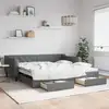 Image de Lit De Jour Avec Gigogne Et Tiroirs Sans Matelas 100x200 Cm Vidaxl