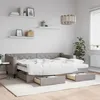 Image de Lit De Jour Avec Gigogne Et Tiroirs Taupe 80x200 Cm Tissu Vidaxl