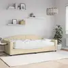 Image de Lit De Jour Avec Matelas Crème 100x200 Cm Tissu Vidaxl