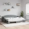 Image de Lit De Jour Avec Gigogne Sans Matelas Gris Clair 80x200 Cm Vidaxl