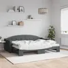 Image de Lit De Jour Avec Gigogne Et Matelas Gris Foncé 80x200 Cm Tissu Vidaxl