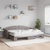 Image de Lit De Jour Avec Gigogne Et Matelas Taupe 80x200 Cm Tissu Vidaxl