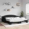 Image de Lit De Jour Avec Gigogne Et Matelas Noir 100x200 Cm Tissu Vidaxl