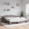 Image de Lit De Jour Avec Gigogne Et Matelas Taupe 100x200 Cm Tissu Vidaxl