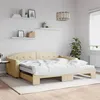 Image de Lit De Jour Avec Gigogne Et Matelas Crème 100x200 Cm Tissu Vidaxl