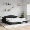 Image de Lit De Jour Avec Gigogne Et Matelas Noir 90x190 Cm Tissu Vidaxl