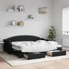 Image de Lit De Jour Avec Gigogne Et Tiroirs Sans Matelas Noir 80x200 Cm Vidaxl